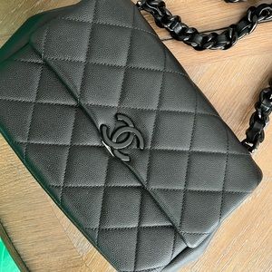 Chanel my everything so black flap bag